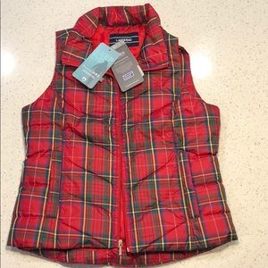 Lands’ End vest size small 4-6 holiday plaid